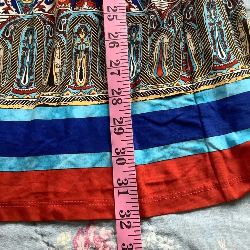 NWT Boston Proper Vibrant Paisley Dress Size 4 Long Bell Sleeves Bohemian - Picture 6 of 9